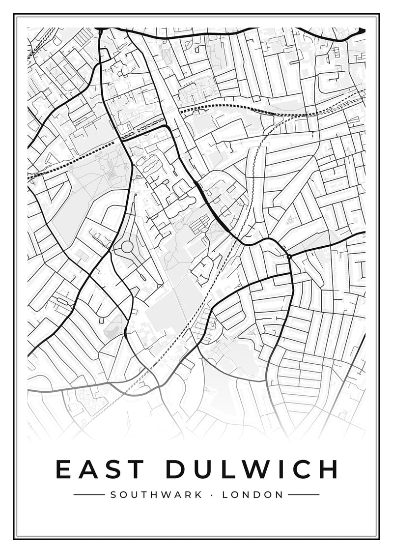 East Dulwich Street Map Poster