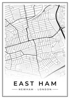 Street map poster of East Ham, Newham, London