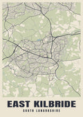 Street map poster of East Kilbride, South Lanarkshire