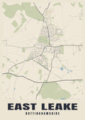 Street map poster of East Leake, Nottinghamshire