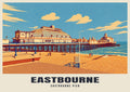 Eastbourne Pier poster, Retro Railway style