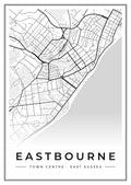 Street map poster of Eastbourne town centre, East Sussex