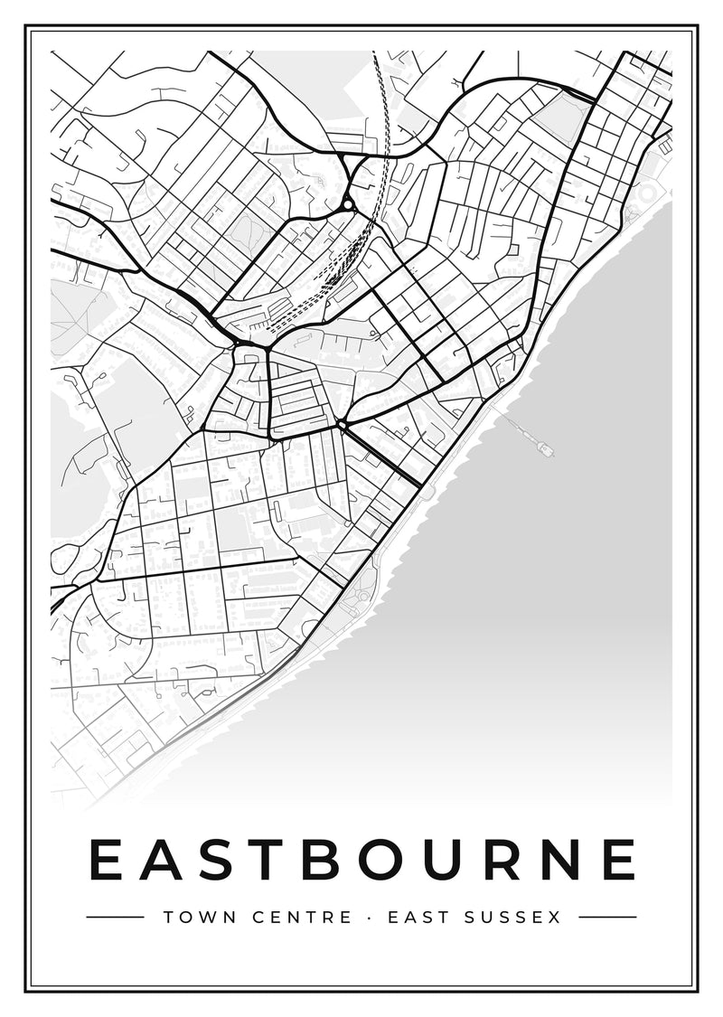 Eastbourne Town Centre Street Map Poster