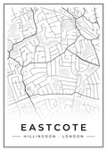 Street map poster of Eastcote, Hillingdon, London