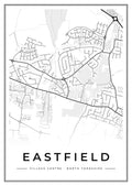 Street map poster of Eastfield village centre, North Yorkshire