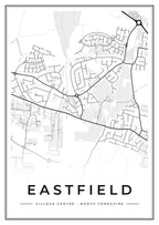 Street map poster of Eastfield village centre, North Yorkshire