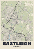 Street map poster of Eastleigh, Hampshire