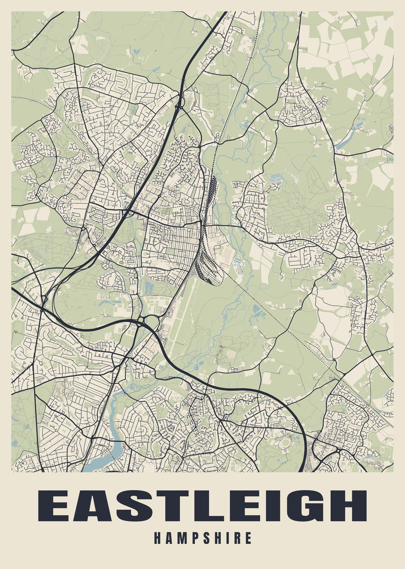 Eastleigh Street Map Poster