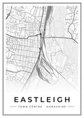 Street map poster of Eastleigh town centre, Hampshire