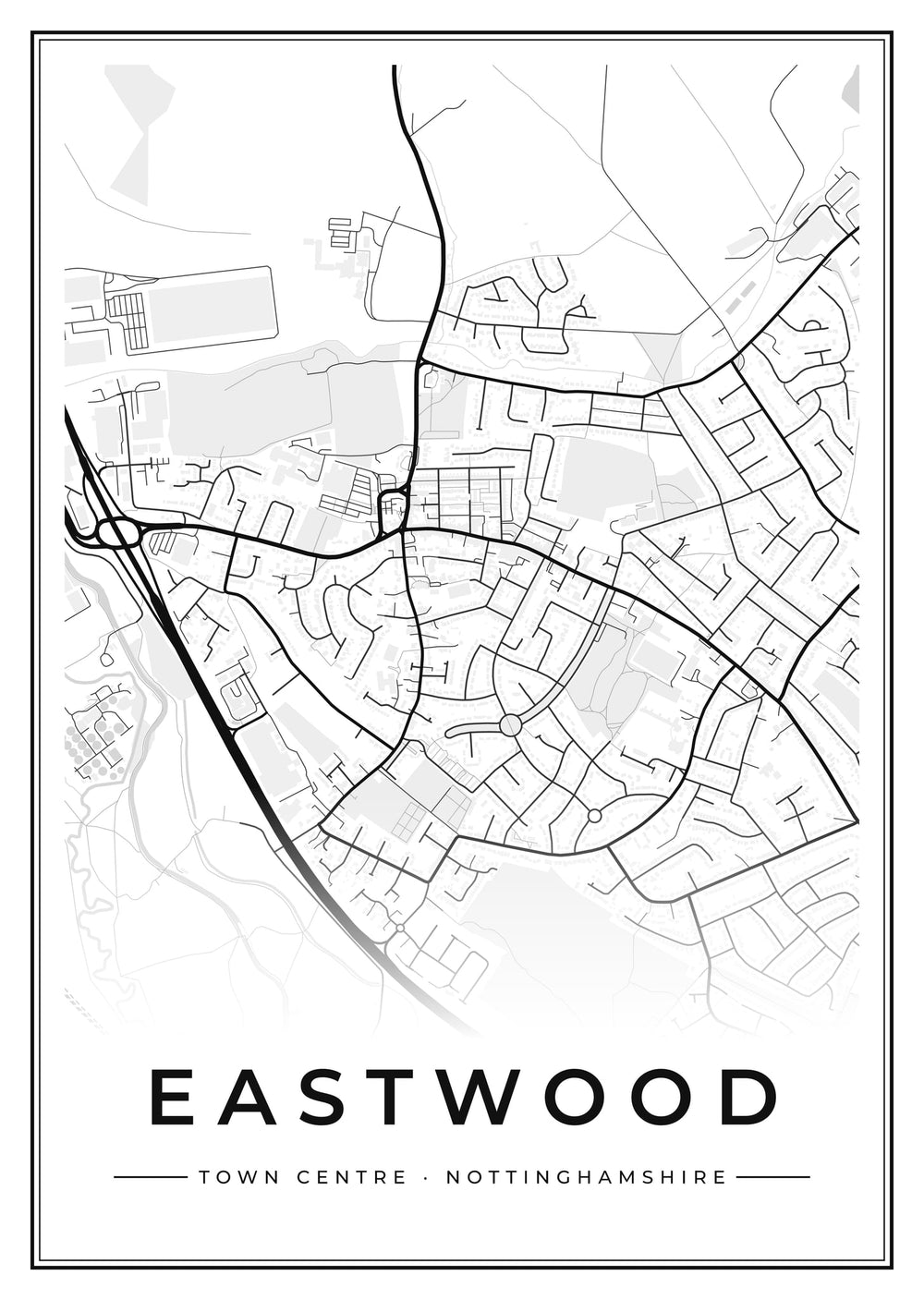 Eastwood Town Centre Street Map Poster