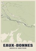 Street map poster of Eaux-Bonnes, Nouvelle-Aquitaine