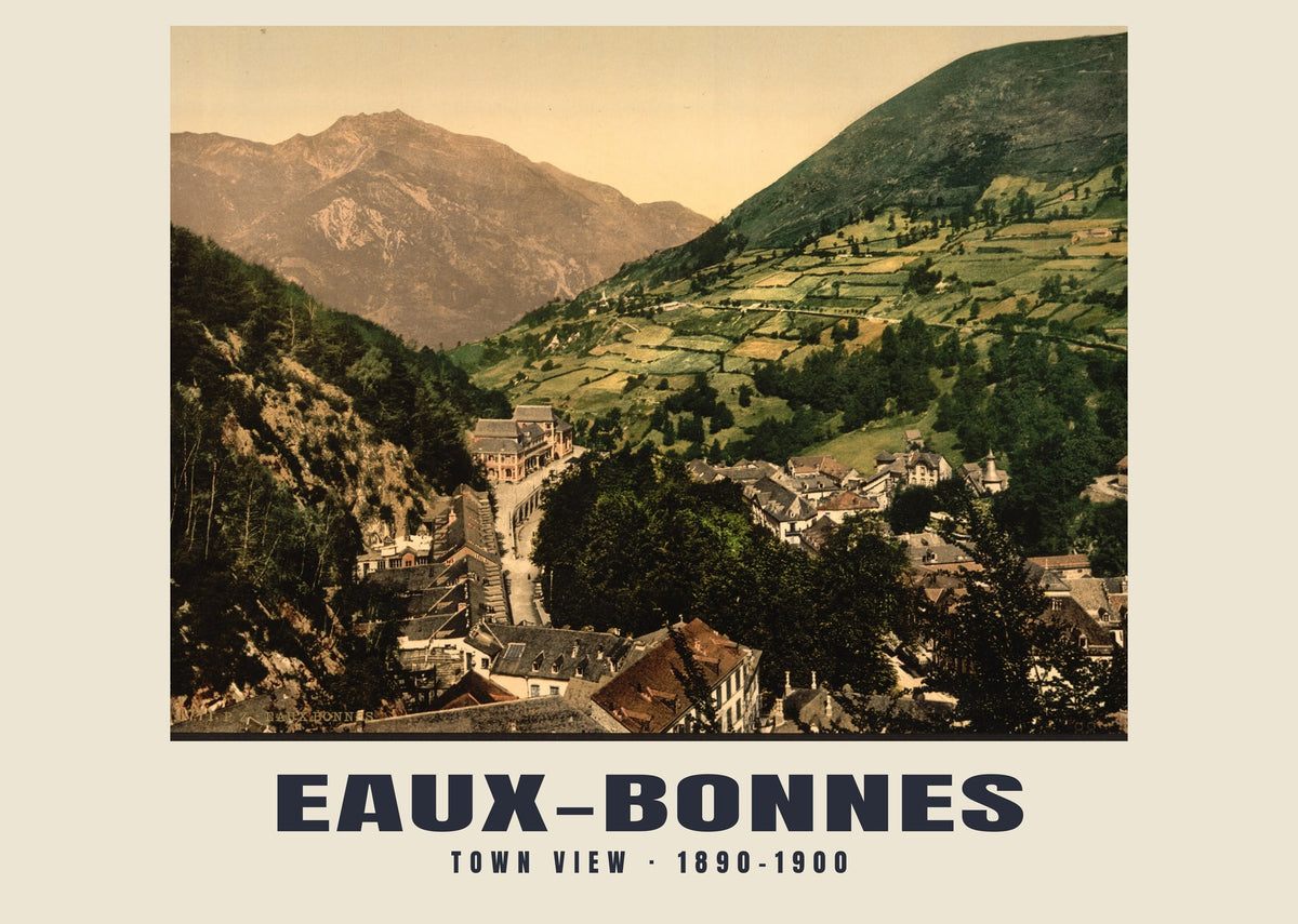 Town View, Eaux-Bonnes, 1890–1900 heritage photograph
