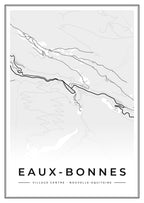 Street map poster of Eaux-Bonnes village centre, Nouvelle-Aquitaine