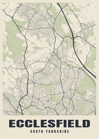 Street map poster of Ecclesfield, South Yorkshire