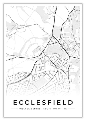 Ecclesfield Village Centre Street Map Poster