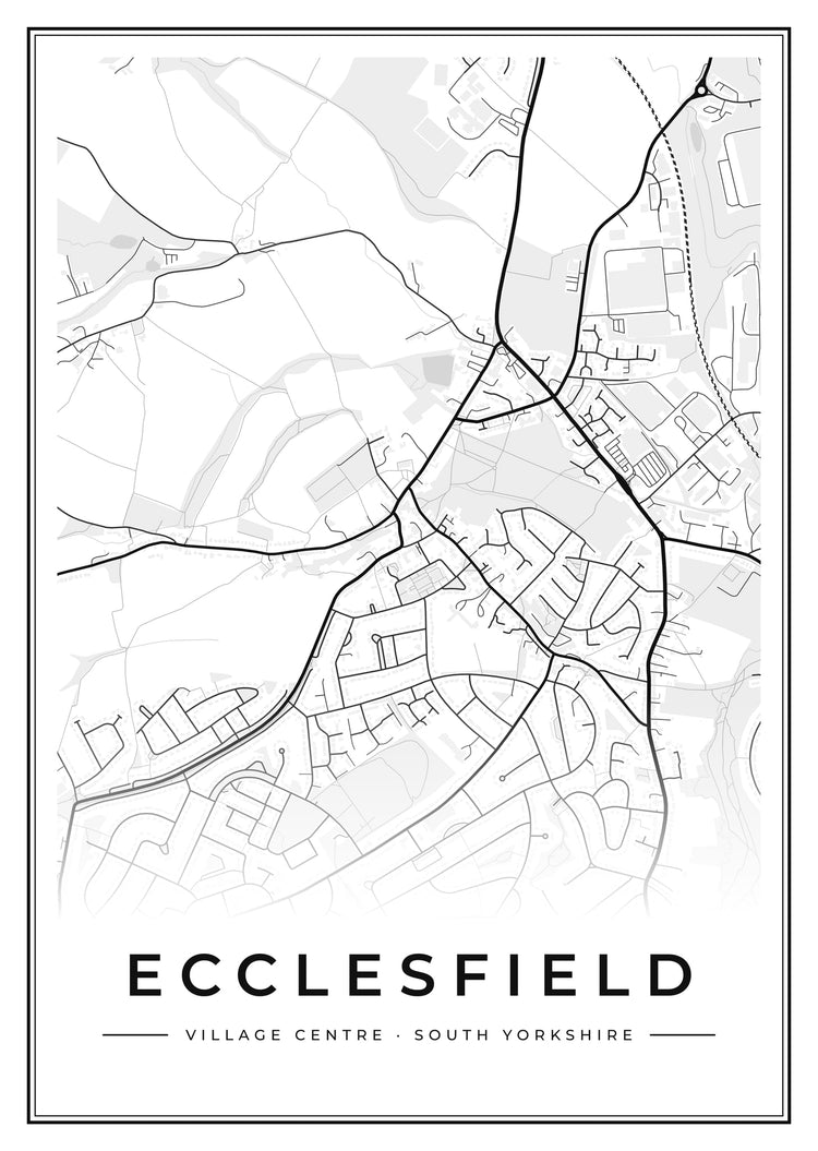 Ecclesfield Village Centre Street Map Poster
