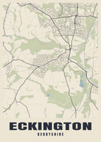 Street map poster of Eckington, Derbyshire