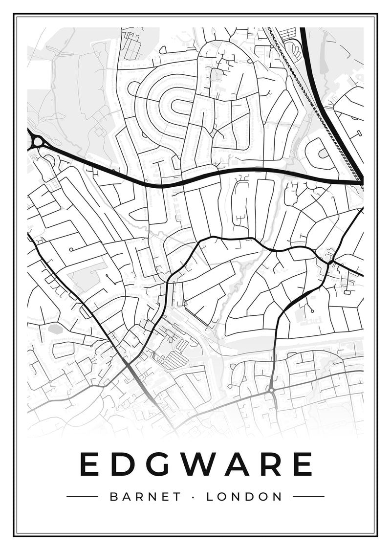 Edgware Street Map Poster