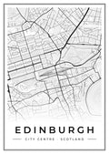 Street map poster of Edinburgh city centre, Scotland
