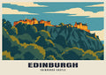 Edinburgh Castle poster, Mid-Century style