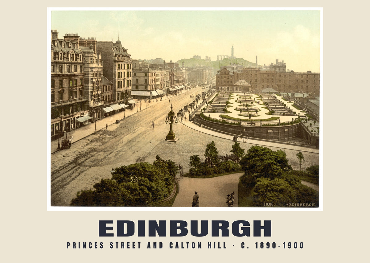 Princes Street and Calton Hill, Edinburgh, c. 1890–1900 heritage photograph