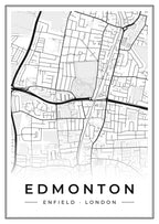 Street map poster of Edmonton, Enfield, London