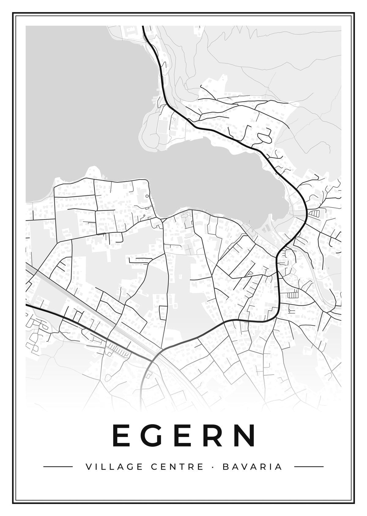 Street map poster of Egern village centre, Bavaria