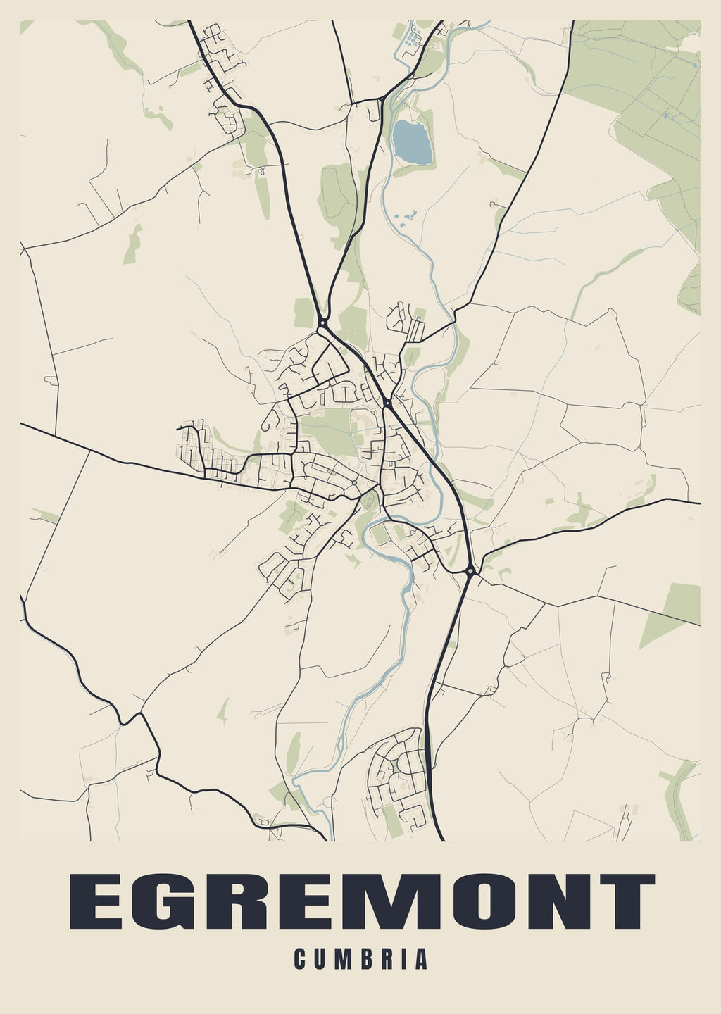 Street map poster of Egremont, Cumbria