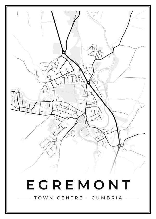 Egremont Town Centre Street Map Poster