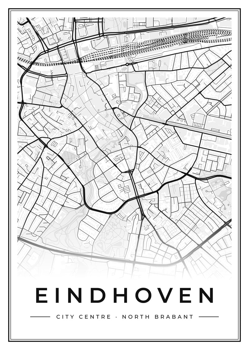 Eindhoven City Centre Street Map Poster