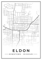 Street map poster of downtown Eldon, Missouri