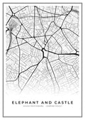 Street map poster of Elephant and Castle, Southwark, London