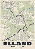 Street map poster of Elland, West Yorkshire