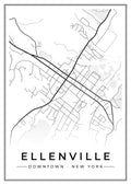 Street map poster of downtown Ellenville, New York
