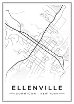 Street map poster of downtown Ellenville, New York