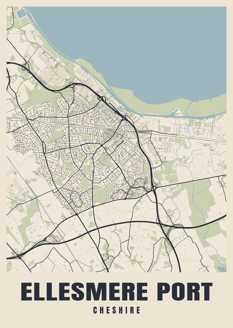 Ellesmere Port Street Map Poster
