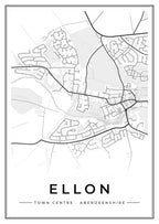 Street map poster of Ellon town centre, Aberdeenshire
