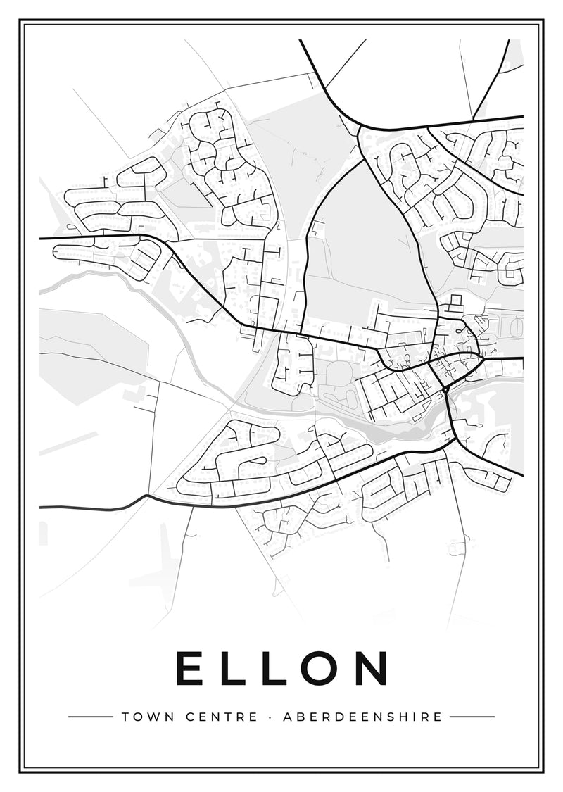 Ellon Town Centre Street Map Poster