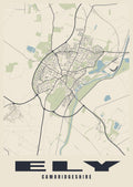 Street map poster of Ely, Cambridgeshire