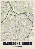 Street map poster of Emersons Green, Gloucestershire
