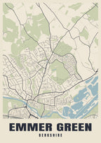 Street map poster of Emmer Green, Berkshire