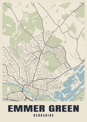 Emmer Green Street Map Poster