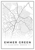 Street map poster of Emmer Green village centre, Berkshire