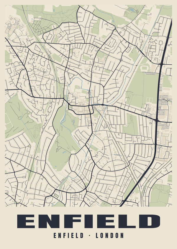 Enfield Heritage Street Map Poster