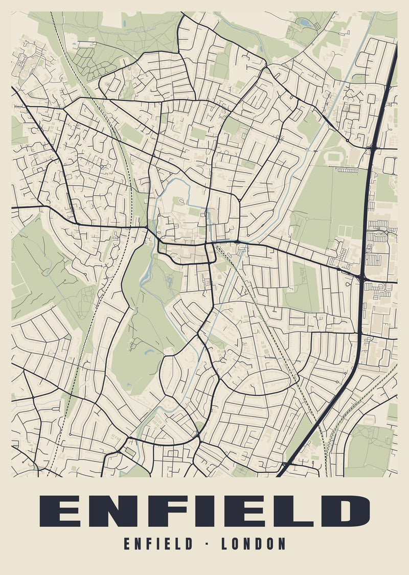 Enfield Heritage Street Map Poster