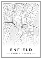 Street map poster of Enfield, Enfield, London
