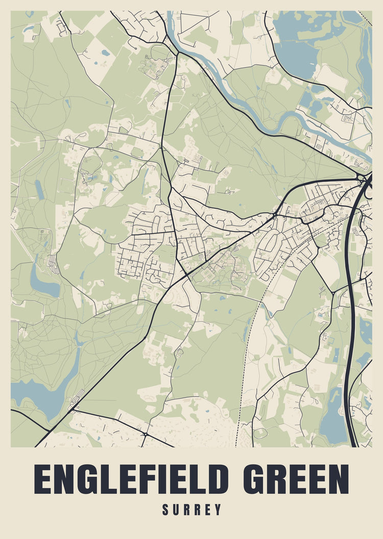 Englefield Green Street Map Poster