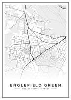 Street map poster of Englefield Green village centre, Surrey