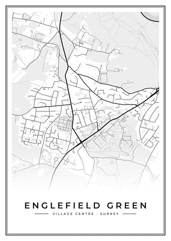 Englefield Green Village Centre Street Map Poster