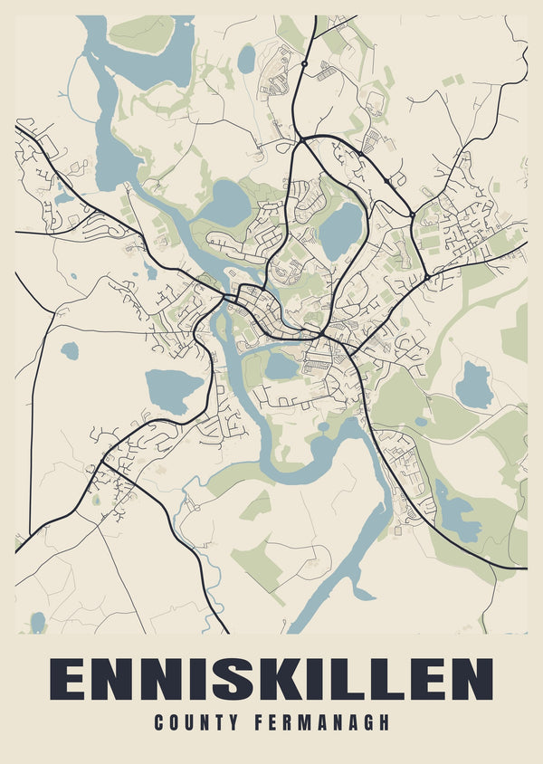 Enniskillen Street Map Poster